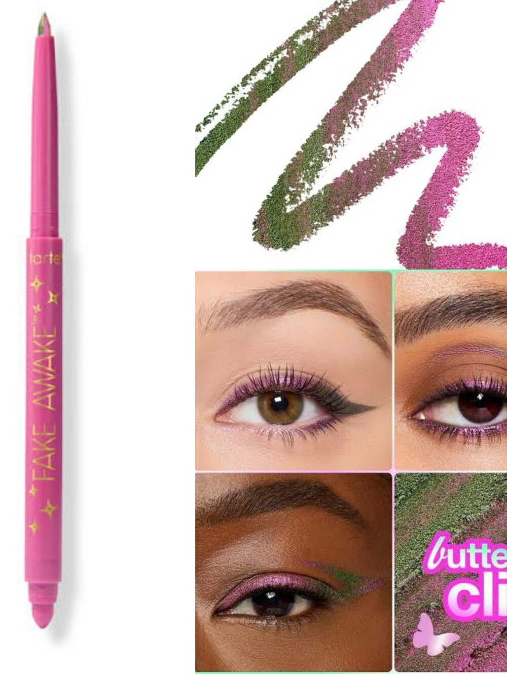 🦋Eye Need🦋BNIB LE Tarte BUTTERFLY CLIP Fake Awake DUOCHROME Eye Liner!$24Ret!